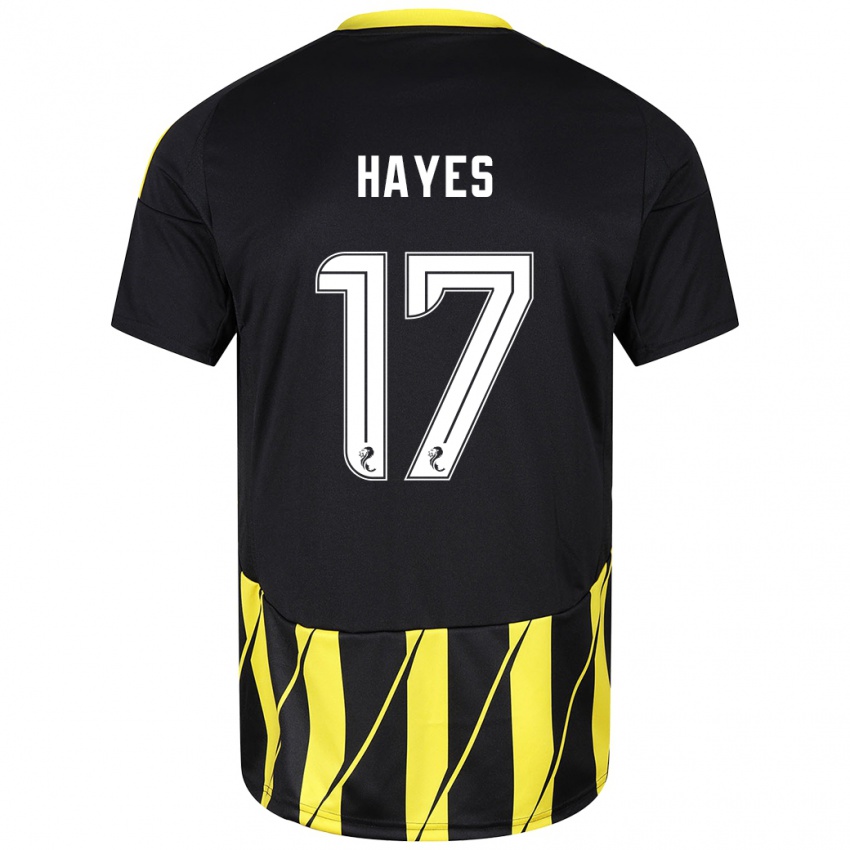 Heren Jonny Hayes #17 Zwart Geel Uitshirt Uittenue 2024/25 T-Shirt