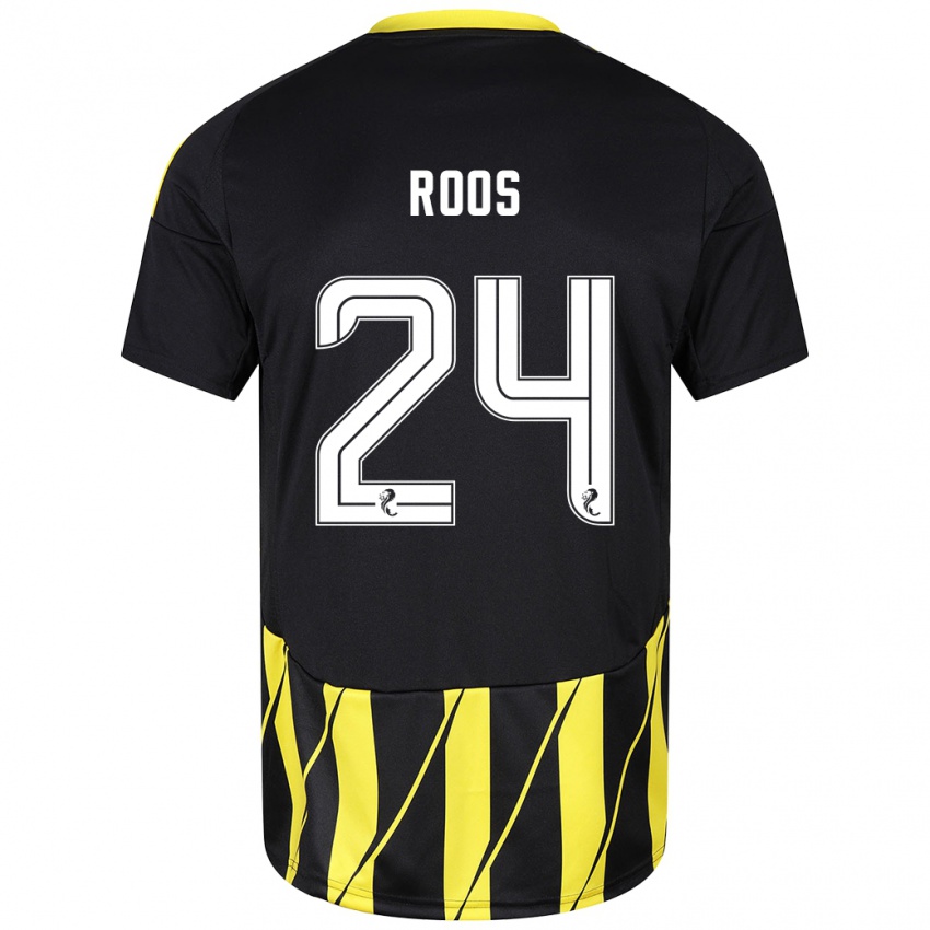 Heren Kelle Roos #24 Zwart Geel Uitshirt Uittenue 2024/25 T-Shirt