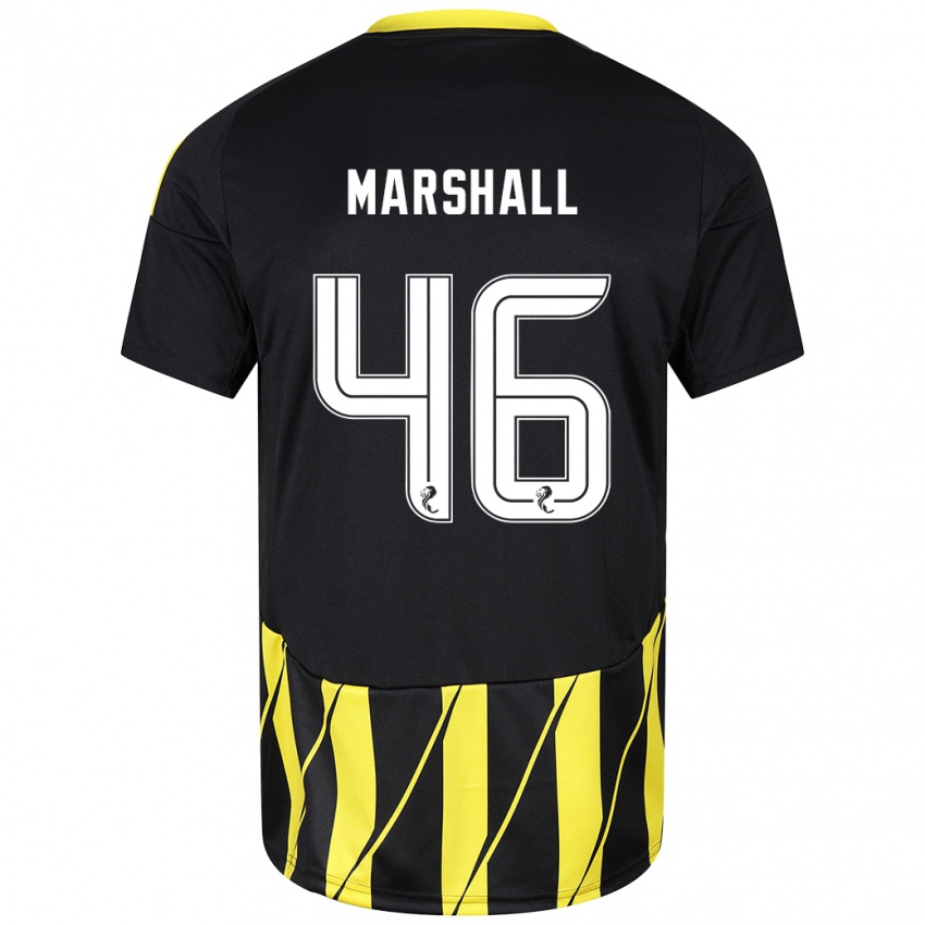 Heren Findlay Marshall #46 Zwart Geel Uitshirt Uittenue 2024/25 T-Shirt