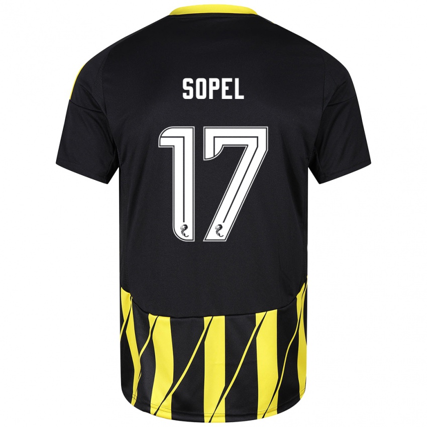 Heren Nadia Sopel #17 Zwart Geel Uitshirt Uittenue 2024/25 T-Shirt