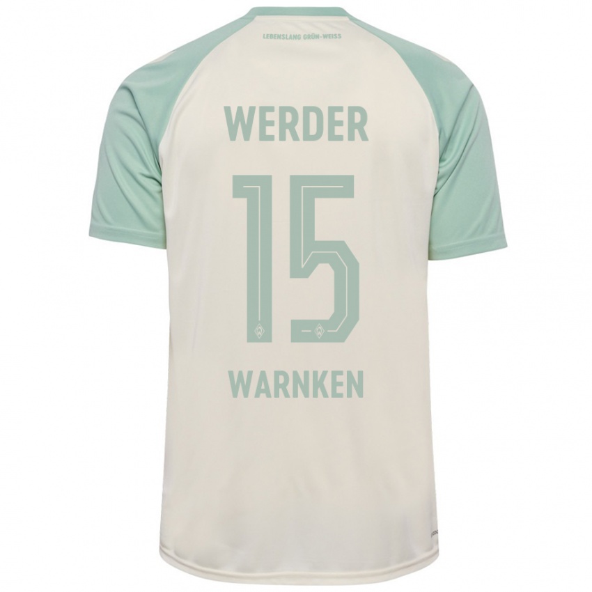 Heren Jannes Warnken #15 Off-White Lichtgroen Uitshirt Uittenue 2024/25 T-Shirt