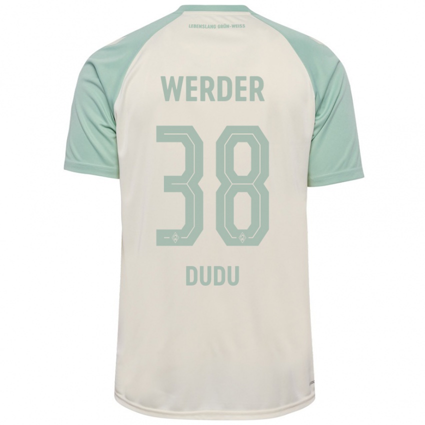 Heren Dudu #38 Off-White Lichtgroen Uitshirt Uittenue 2024/25 T-Shirt