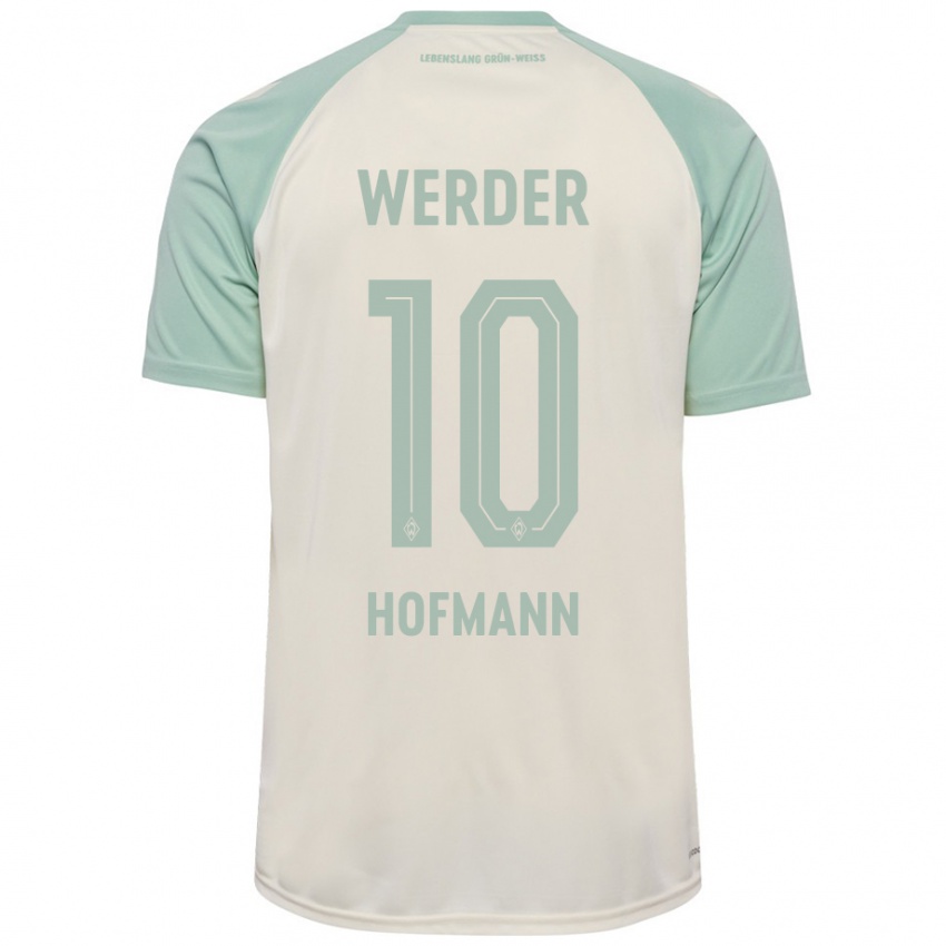 Heren Justin Hofmann #10 Off-White Lichtgroen Uitshirt Uittenue 2024/25 T-Shirt