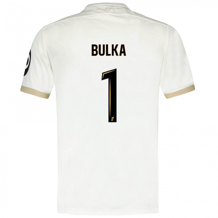 Heren Marcin Bulka #1 Wit Goud Uitshirt Uittenue 2024/25 T-Shirt