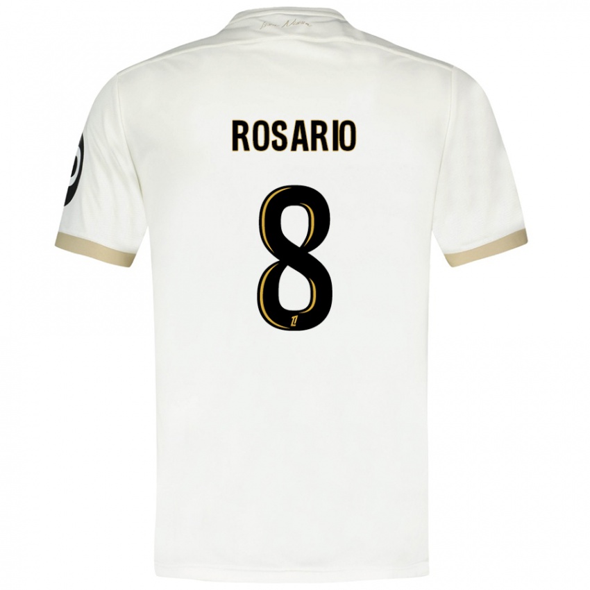 Heren Pablo Rosario #8 Wit Goud Uitshirt Uittenue 2024/25 T-Shirt