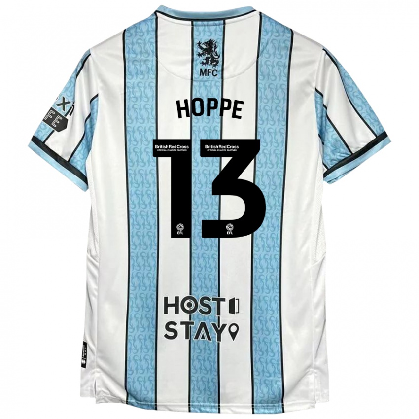 Heren Matthew Hoppe #13 Witblauw Uitshirt Uittenue 2024/25 T-Shirt