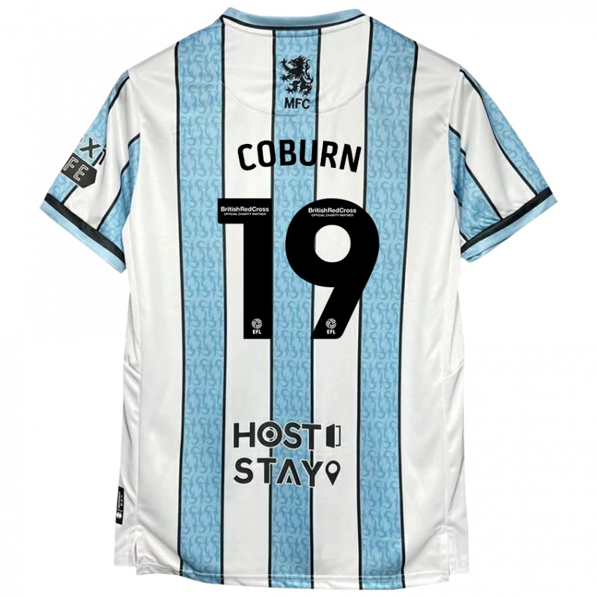 Heren Josh Coburn #19 Witblauw Uitshirt Uittenue 2024/25 T-Shirt