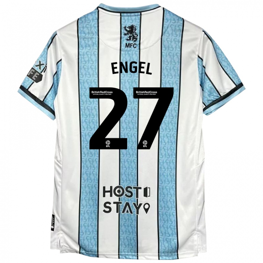 Heren Lukas Engel #27 Witblauw Uitshirt Uittenue 2024/25 T-Shirt