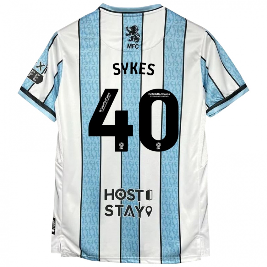 Heren Cain Sykes #40 Witblauw Uitshirt Uittenue 2024/25 T-Shirt