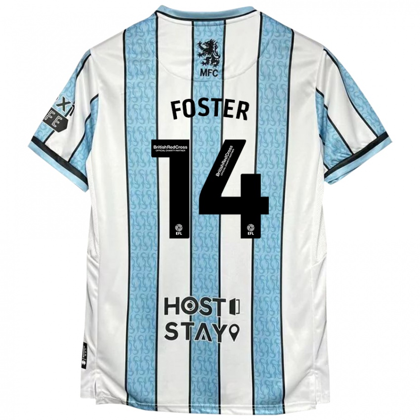 Heren Emma Foster #14 Witblauw Uitshirt Uittenue 2024/25 T-Shirt