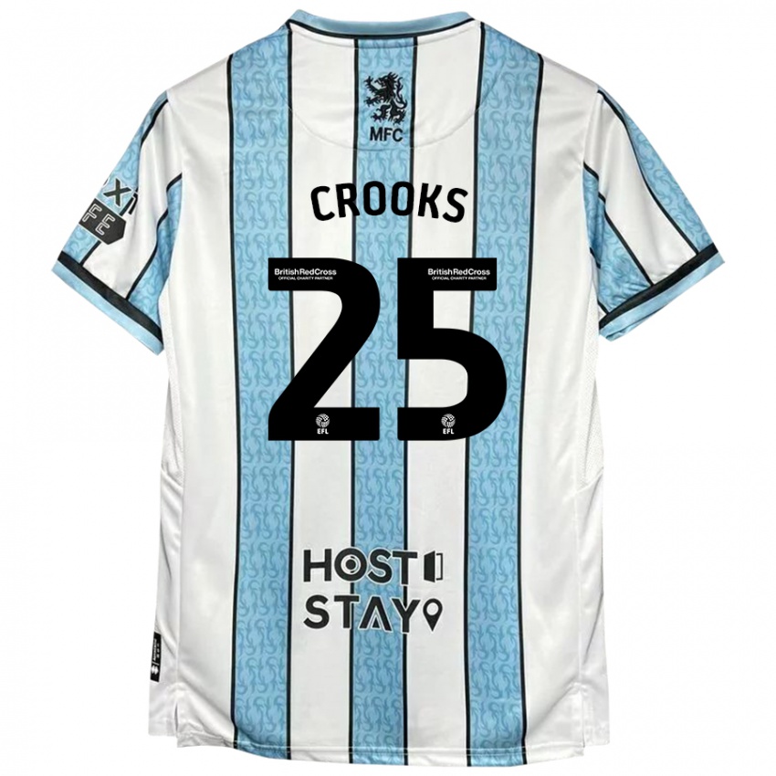 Heren Matt Crooks #25 Witblauw Uitshirt Uittenue 2024/25 T-Shirt