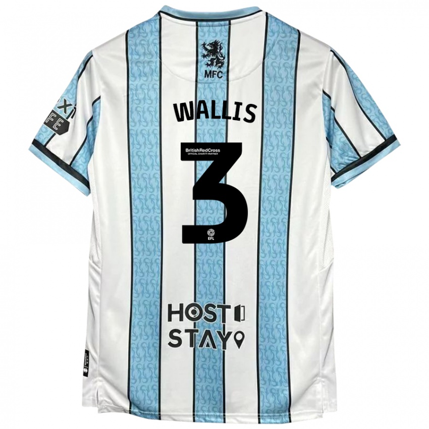 Heren Emma Wallis #3 Witblauw Uitshirt Uittenue 2024/25 T-Shirt