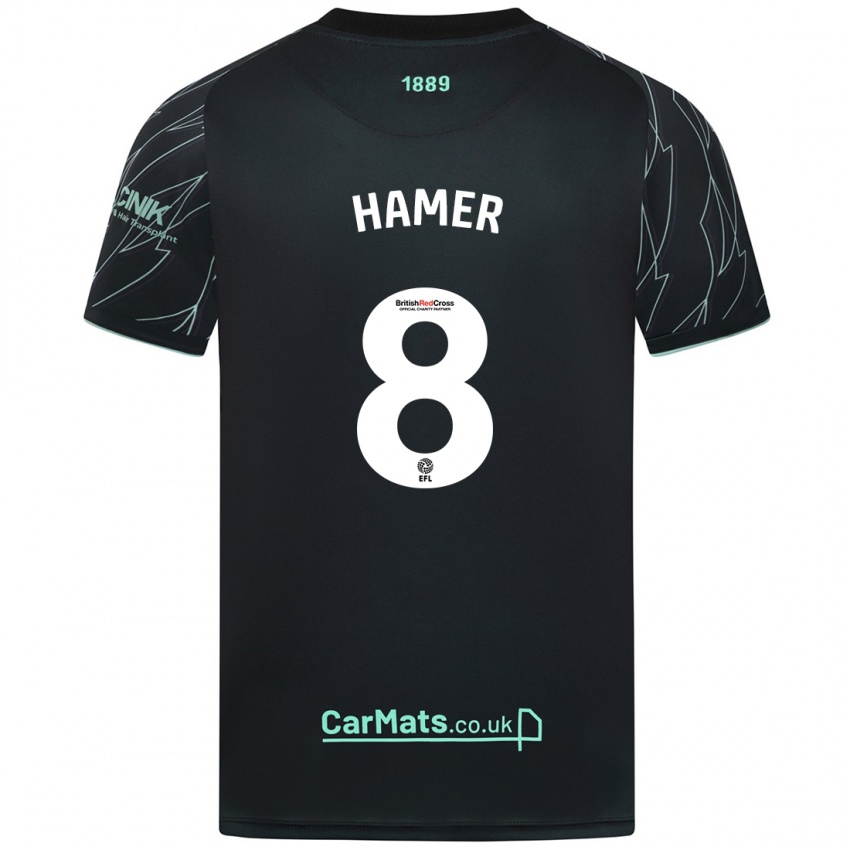 Heren Gustavo Hamer #8 Zwart Groen Uitshirt Uittenue 2024/25 T-Shirt