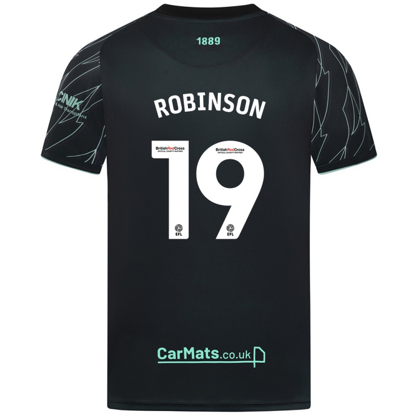 Heren Jack Robinson #19 Zwart Groen Uitshirt Uittenue 2024/25 T-Shirt