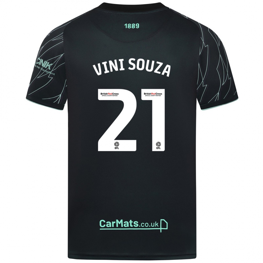 Heren Vini Souza #21 Zwart Groen Uitshirt Uittenue 2024/25 T-Shirt