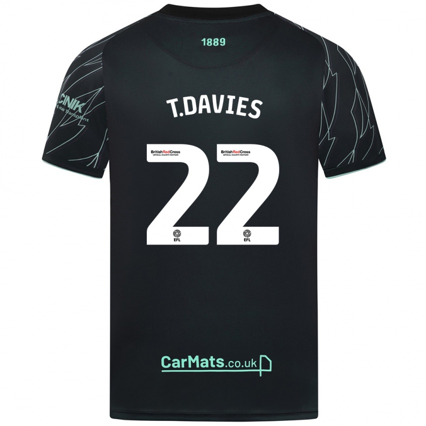 Heren Tom Davies #22 Zwart Groen Uitshirt Uittenue 2024/25 T-Shirt