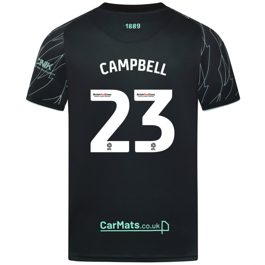 Heren Tyrese Campbell #23 Zwart Groen Uitshirt Uittenue 2024/25 T-Shirt