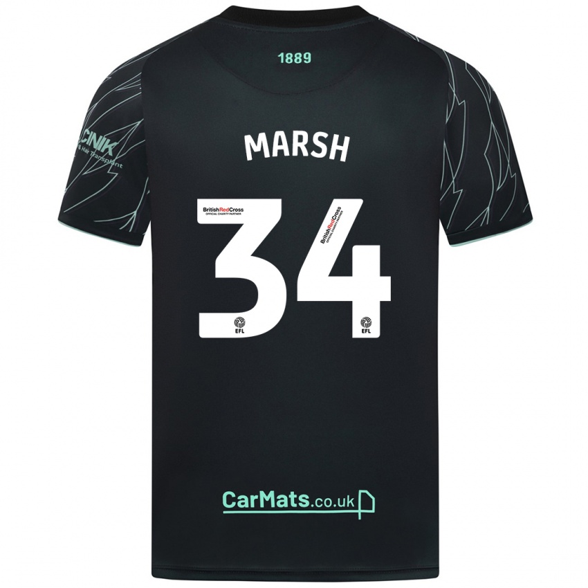 Heren Louie Marsh #34 Zwart Groen Uitshirt Uittenue 2024/25 T-Shirt