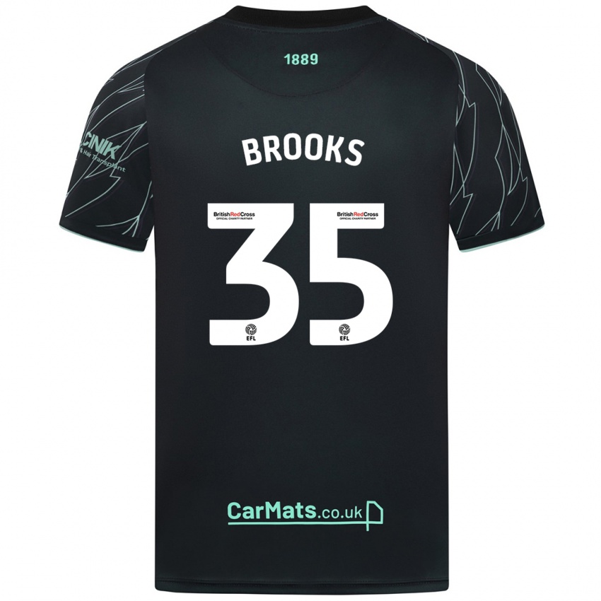 Heren Andre Brooks #35 Zwart Groen Uitshirt Uittenue 2024/25 T-Shirt