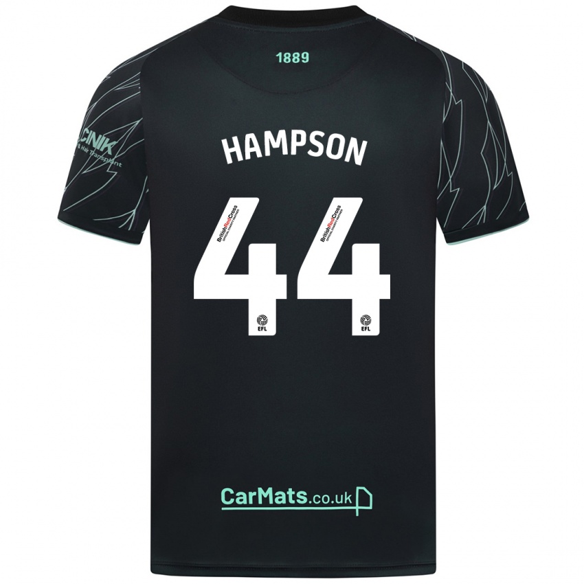 Heren Owen Hampson #44 Zwart Groen Uitshirt Uittenue 2024/25 T-Shirt