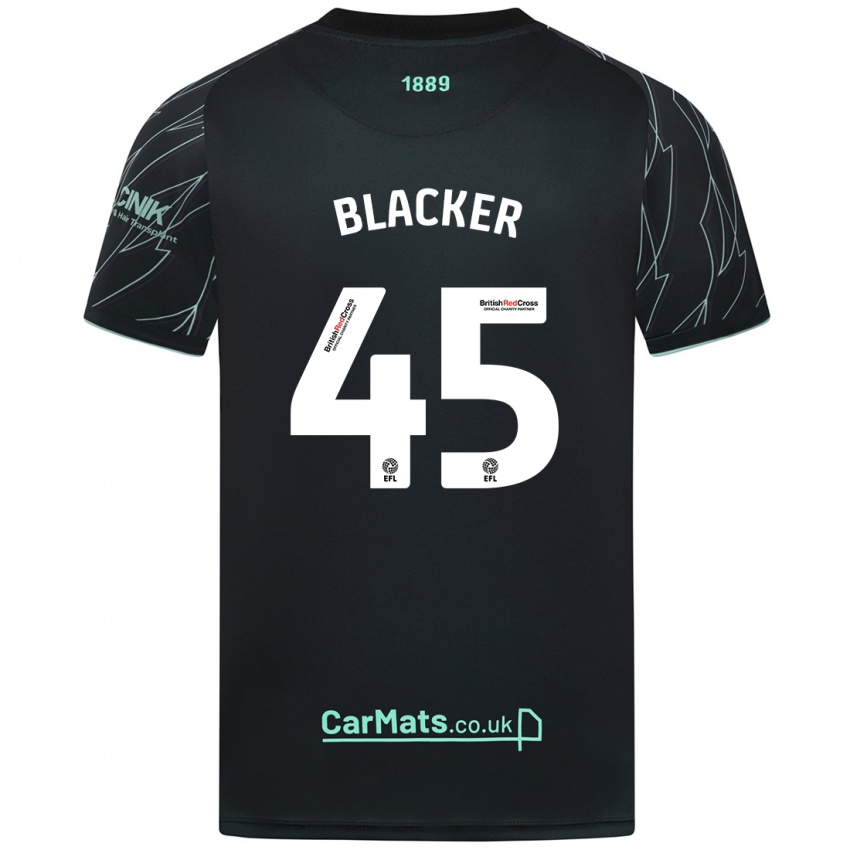 Heren Billy Blacker #45 Zwart Groen Uitshirt Uittenue 2024/25 T-Shirt