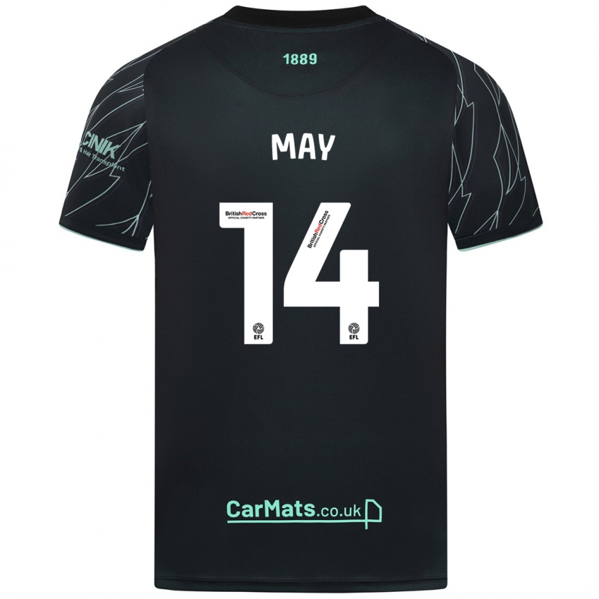 Heren Ellie May #14 Zwart Groen Uitshirt Uittenue 2024/25 T-Shirt