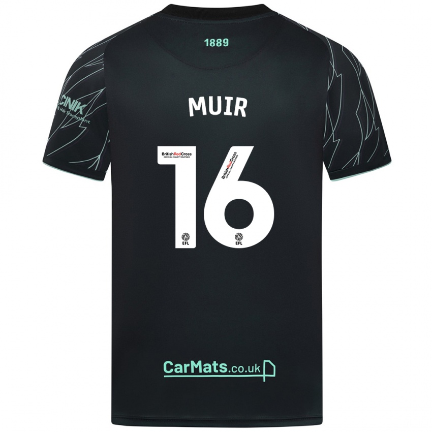 Heren Chene Muir #16 Zwart Groen Uitshirt Uittenue 2024/25 T-Shirt