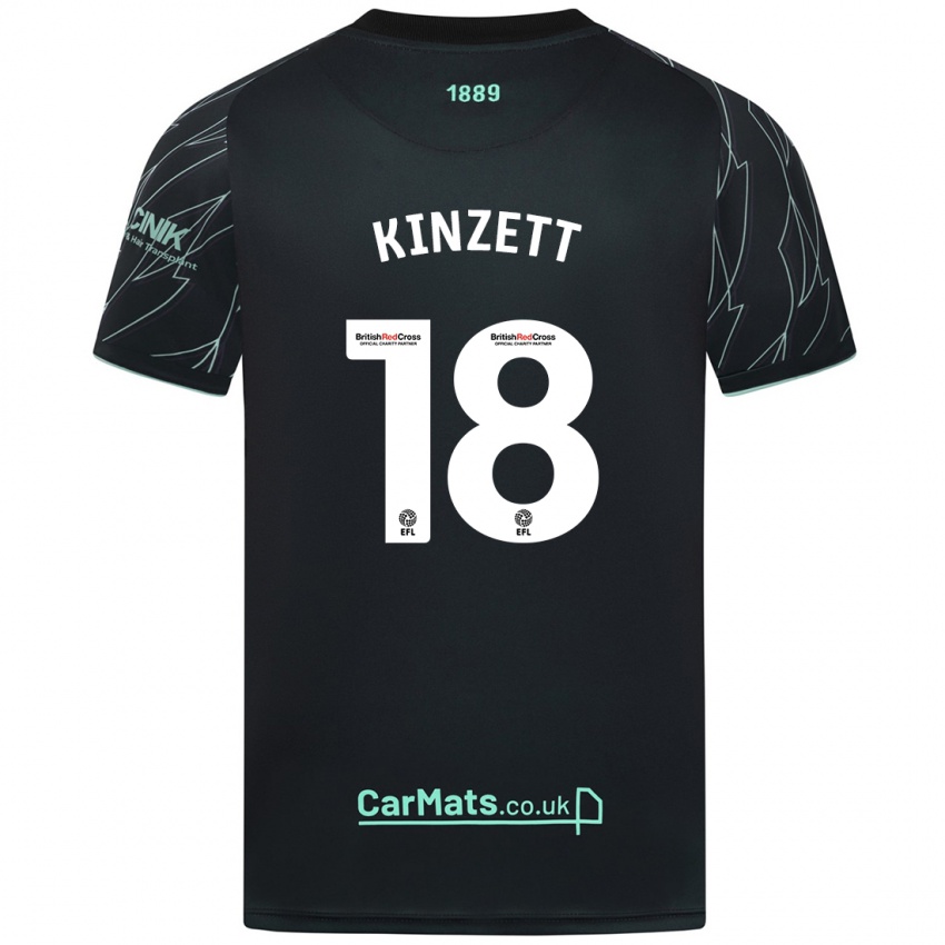 Heren Ella Kinzett #18 Zwart Groen Uitshirt Uittenue 2024/25 T-Shirt