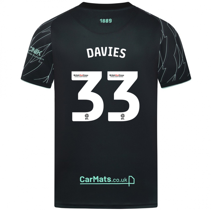 Heren Bethan Davies #33 Zwart Groen Uitshirt Uittenue 2024/25 T-Shirt