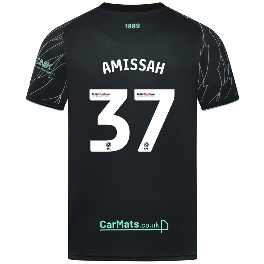 Heren Jordan Amissah #37 Zwart Groen Uitshirt Uittenue 2024/25 T-Shirt