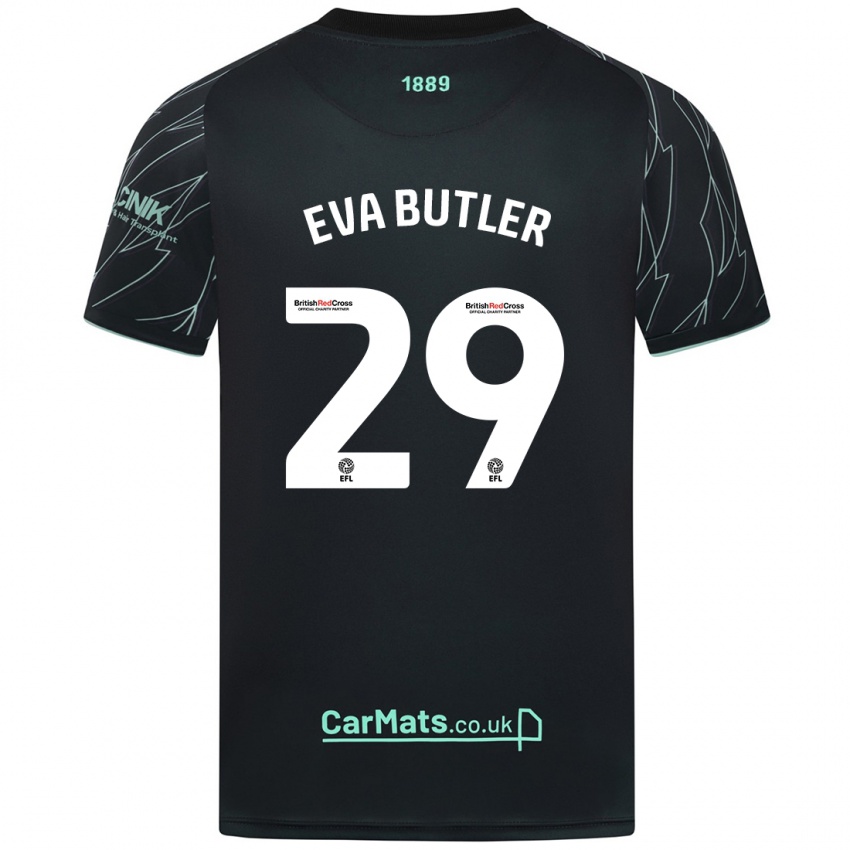 Heren Eva Butler #29 Zwart Groen Uitshirt Uittenue 2024/25 T-Shirt