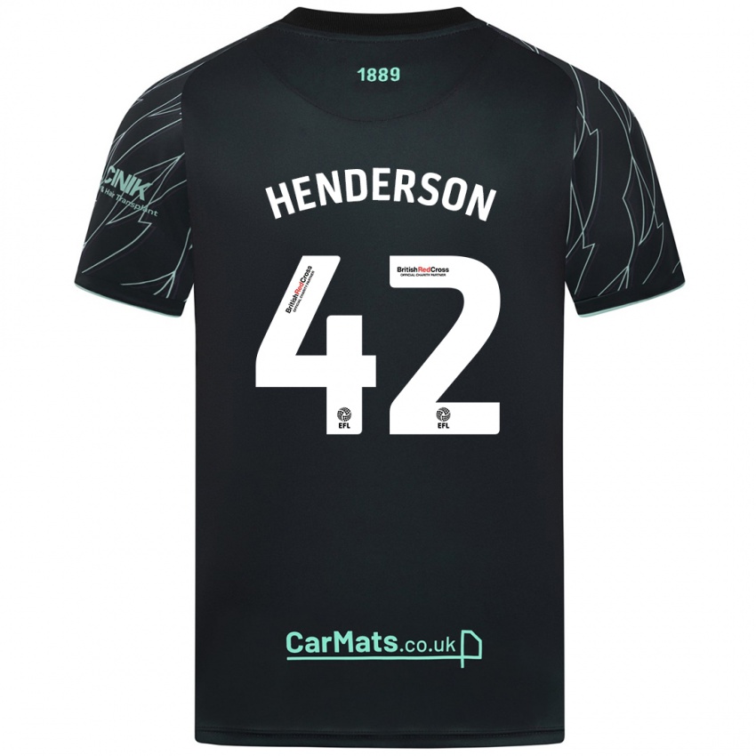 Heren Peyton Henderson #42 Zwart Groen Uitshirt Uittenue 2024/25 T-Shirt