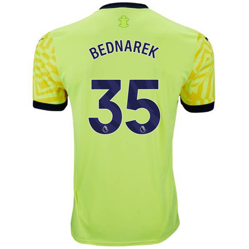 Heren Jan Bednarek #35 Geel Uitshirt Uittenue 2024/25 T-Shirt