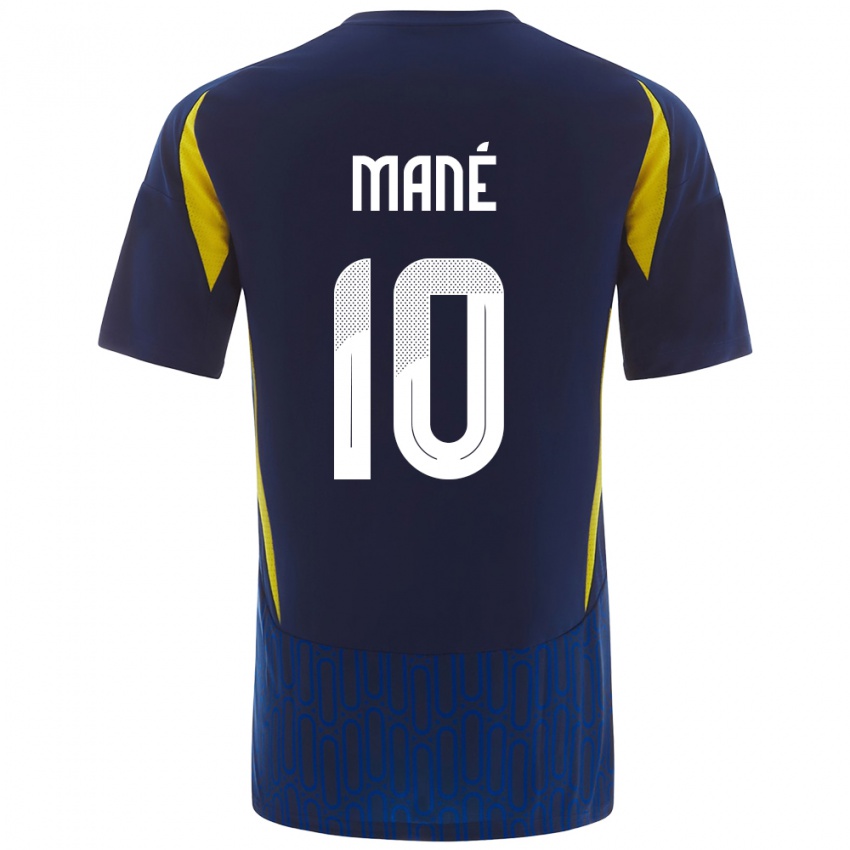 Heren Sadio Mane #10 Blauw Geel Uitshirt Uittenue 2024/25 T-Shirt