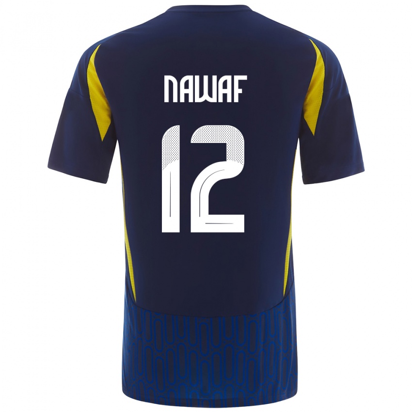 Heren Nawaf Al-Boushal #12 Blauw Geel Uitshirt Uittenue 2024/25 T-Shirt