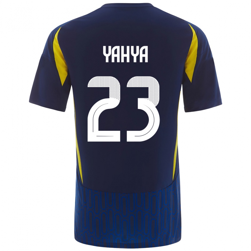 Heren Ayman Yahya #23 Blauw Geel Uitshirt Uittenue 2024/25 T-Shirt