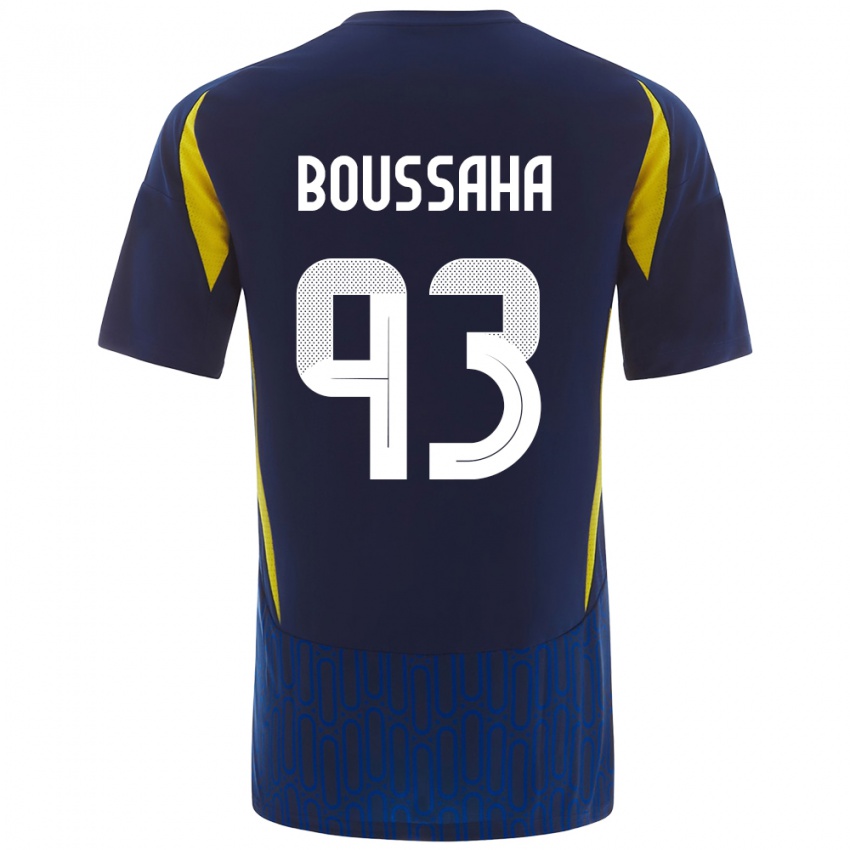 Heren Lina Boussaha #93 Blauw Geel Uitshirt Uittenue 2024/25 T-Shirt