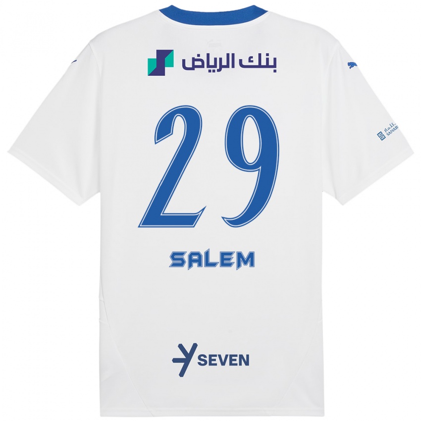 Heren Salem Al-Dawsari #29 Wit Blauw Uitshirt Uittenue 2024/25 T-Shirt