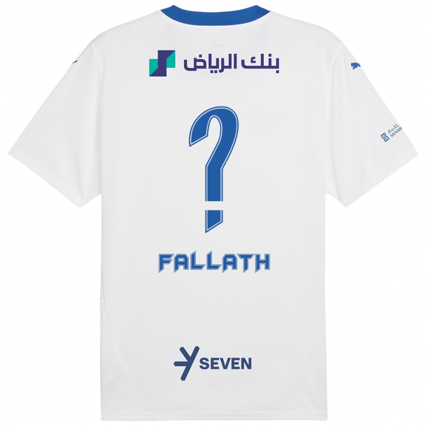 Heren Fahad Fallath #0 Wit Blauw Uitshirt Uittenue 2024/25 T-Shirt