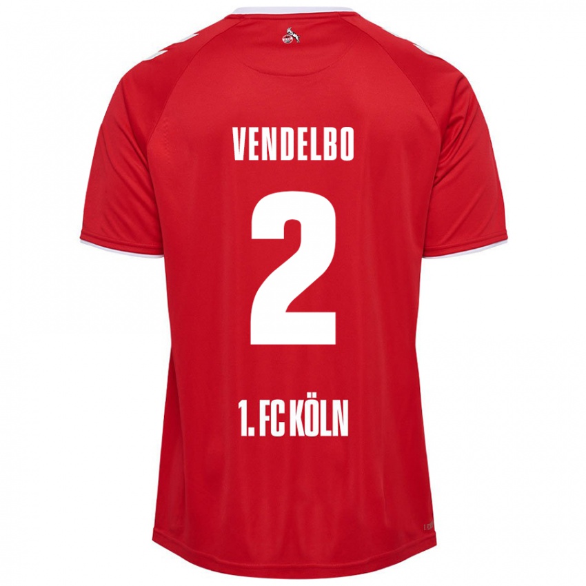 Heren Sofie Vendelbo #2 Rood Wit Uitshirt Uittenue 2024/25 T-Shirt