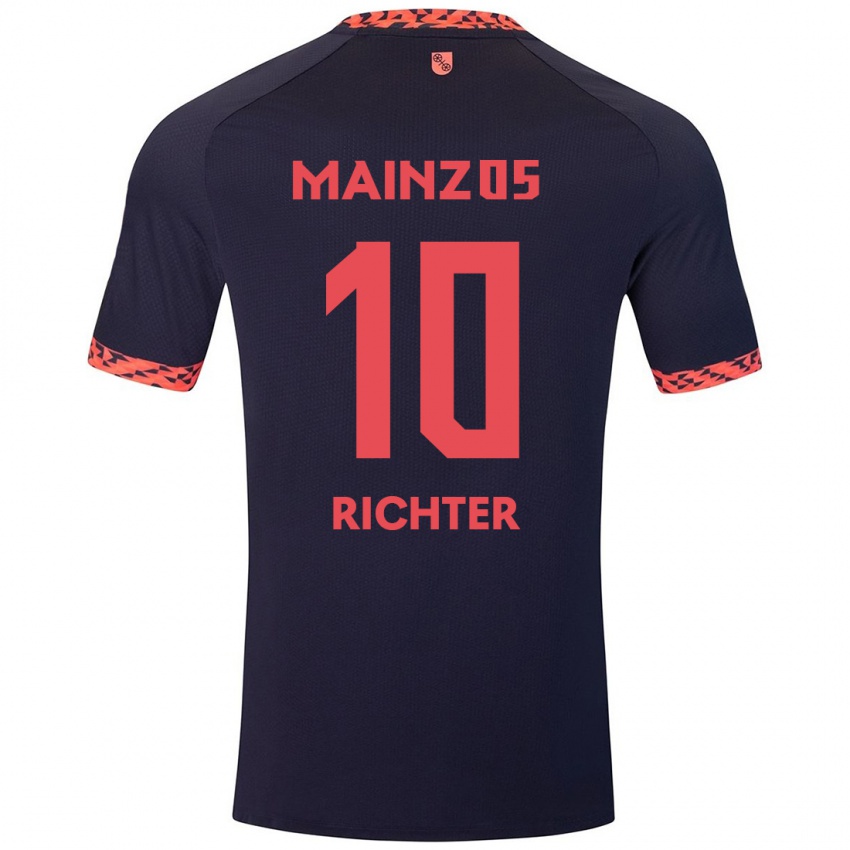 Heren Marco Richter #10 Blauw Koraalrood Uitshirt Uittenue 2024/25 T-Shirt