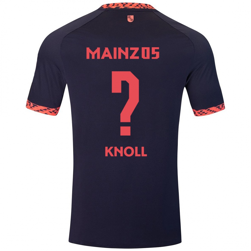 Heren Max Knoll #0 Blauw Koraalrood Uitshirt Uittenue 2024/25 T-Shirt