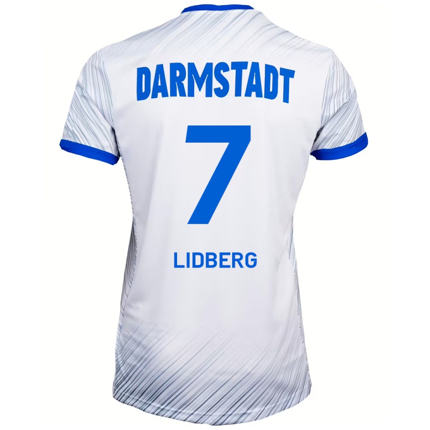 Heren Isac Lidberg #7 Wit Blauw Uitshirt Uittenue 2024/25 T-Shirt