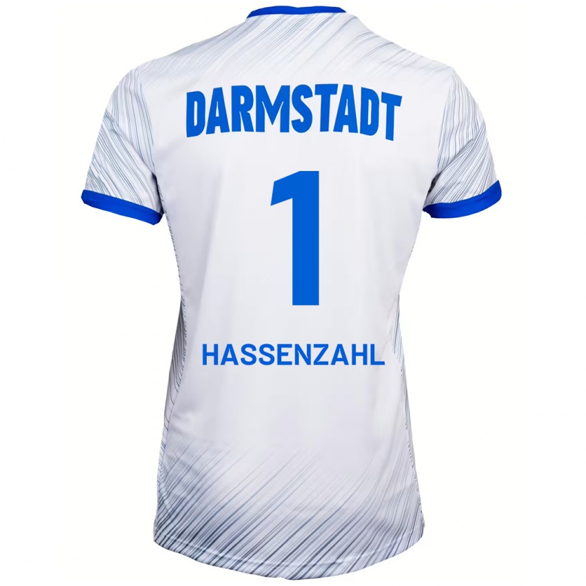 Heren Leon Hassenzahl #1 Wit Blauw Uitshirt Uittenue 2024/25 T-Shirt