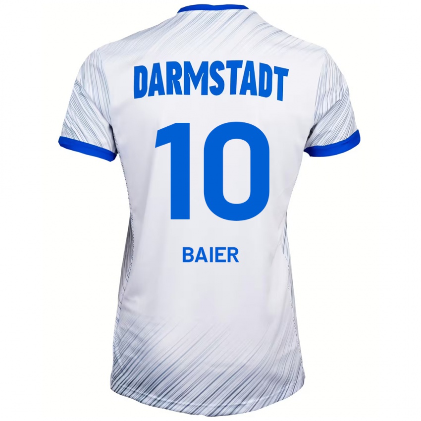 Heren Nico Baier #10 Wit Blauw Uitshirt Uittenue 2024/25 T-Shirt