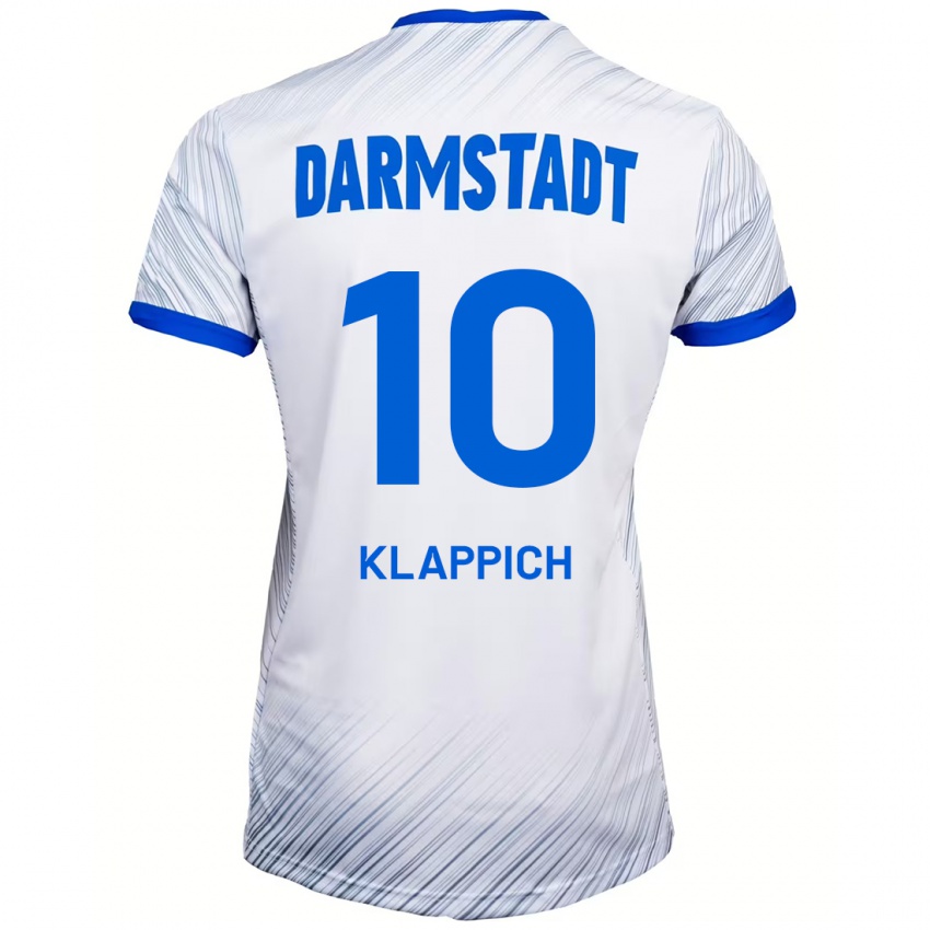 Heren Luis Klappich #10 Wit Blauw Uitshirt Uittenue 2024/25 T-Shirt