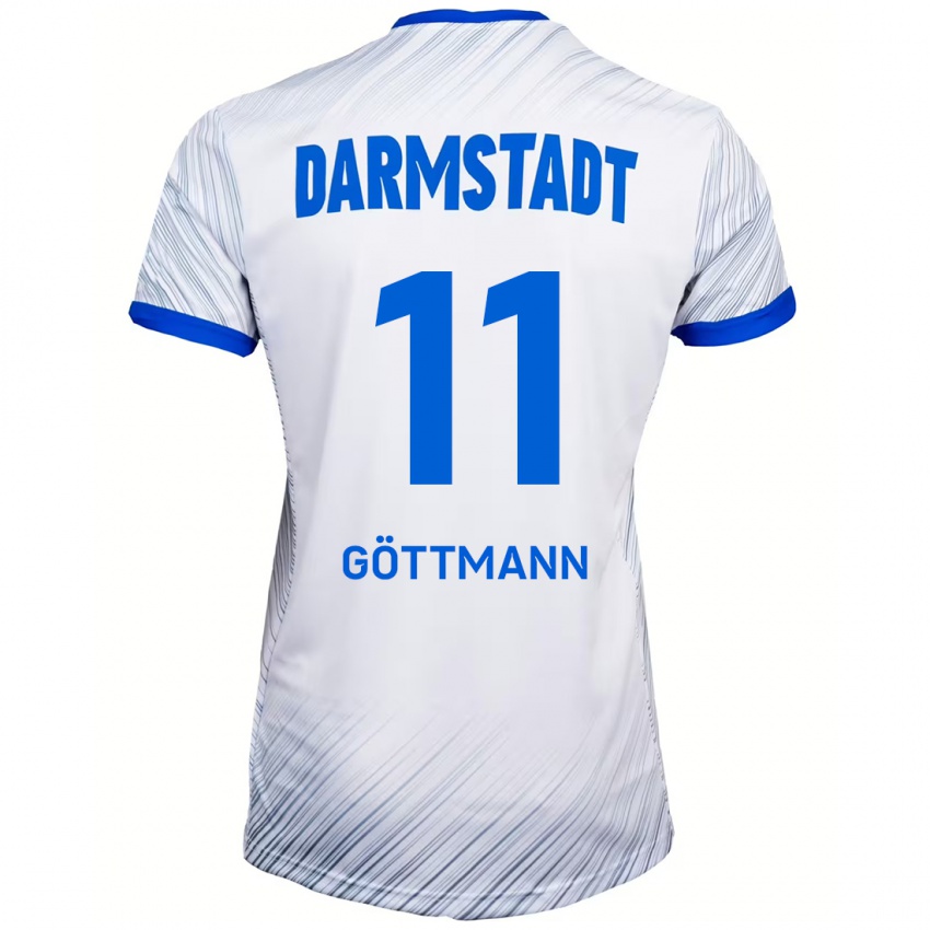 Heren Levin Göttmann #11 Wit Blauw Uitshirt Uittenue 2024/25 T-Shirt