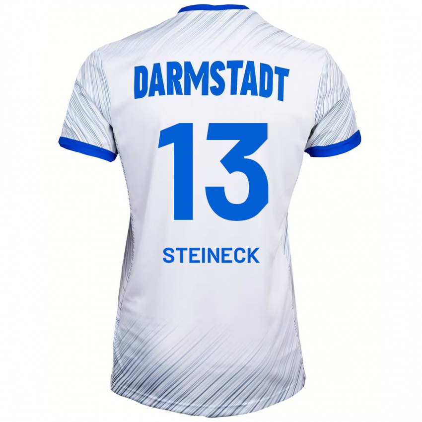 Heren Tom Steineck #13 Wit Blauw Uitshirt Uittenue 2024/25 T-Shirt