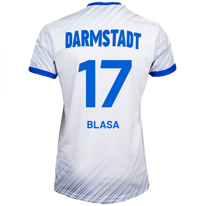 Heren Keanu Blasa #17 Wit Blauw Uitshirt Uittenue 2024/25 T-Shirt