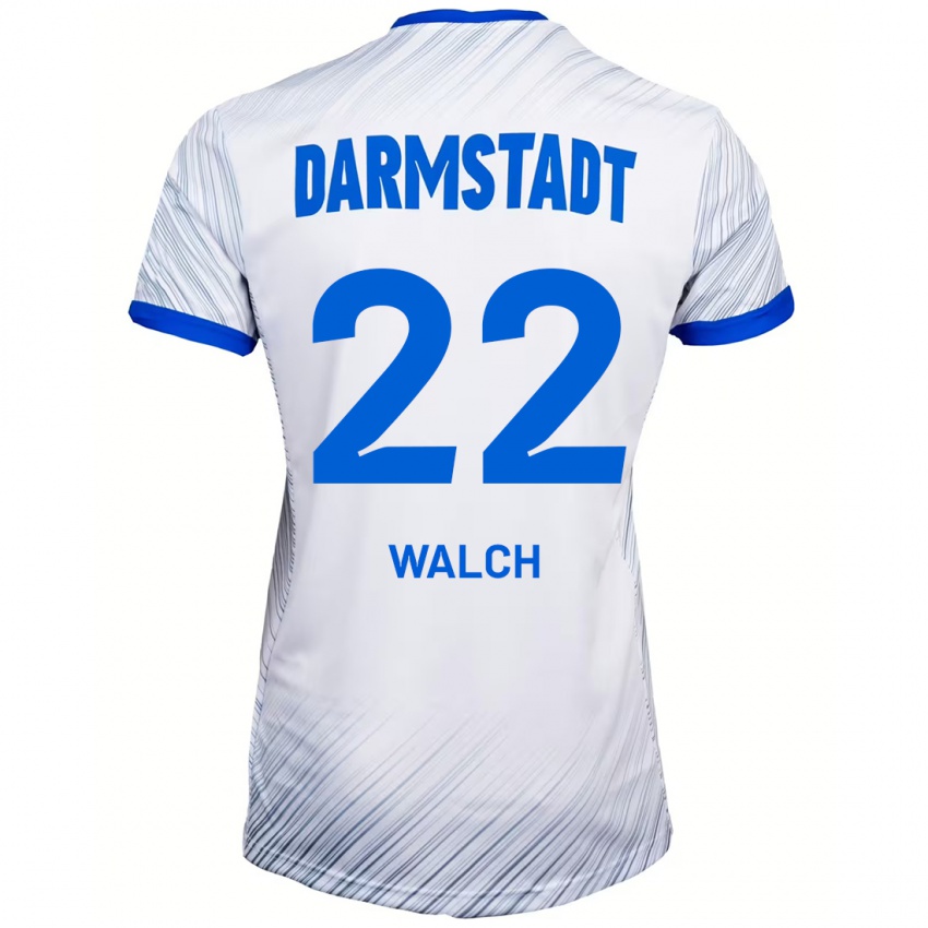 Heren Leon Walch #22 Wit Blauw Uitshirt Uittenue 2024/25 T-Shirt